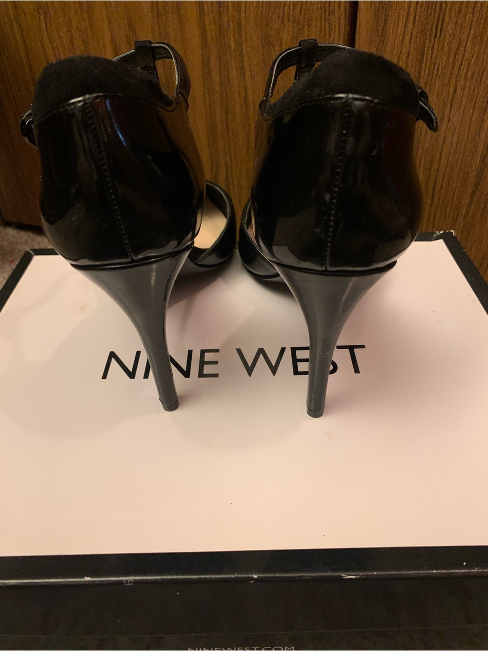 Nine West Black T-Strap Pointed Pumps - Picture 3 of 5